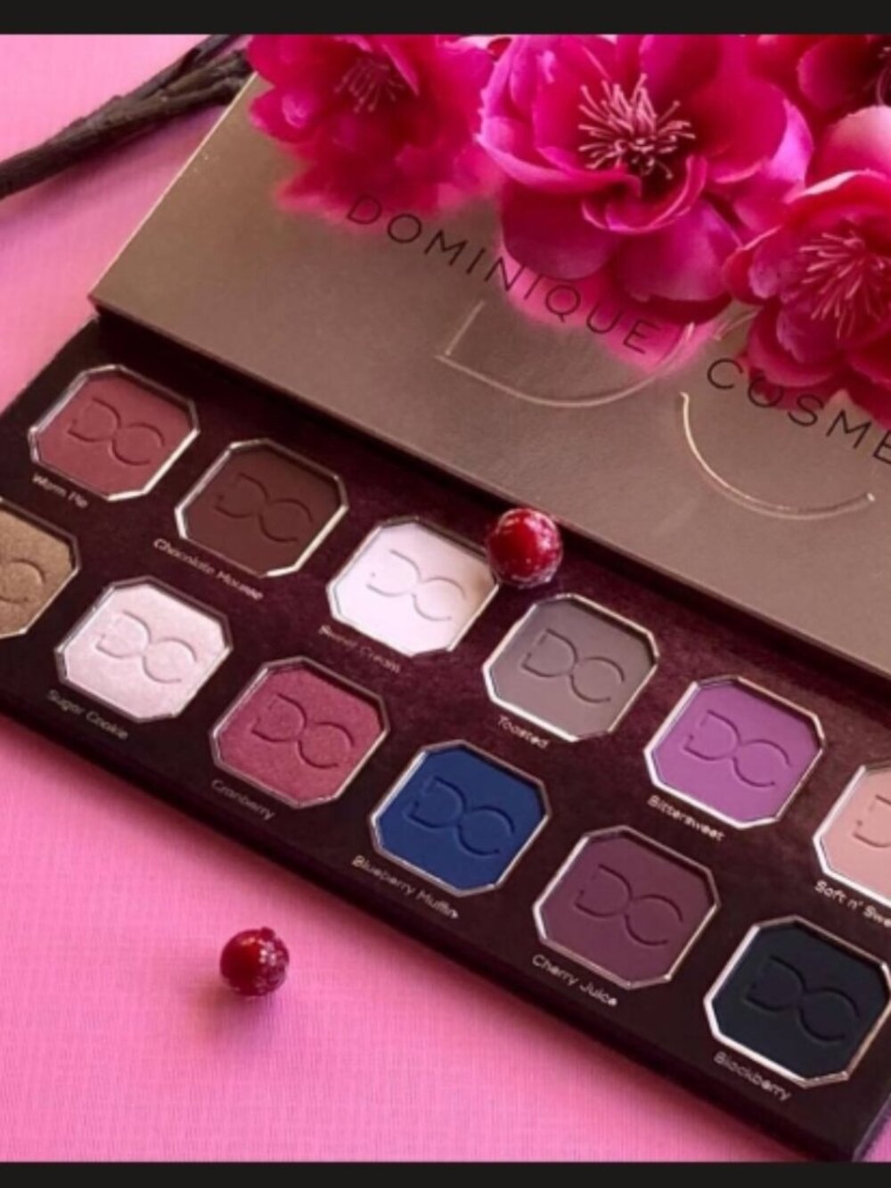DOMINIQUE COSMETICS 'Berries & Cream' Eyeshadow Palette - 12 shades - NOT USED
